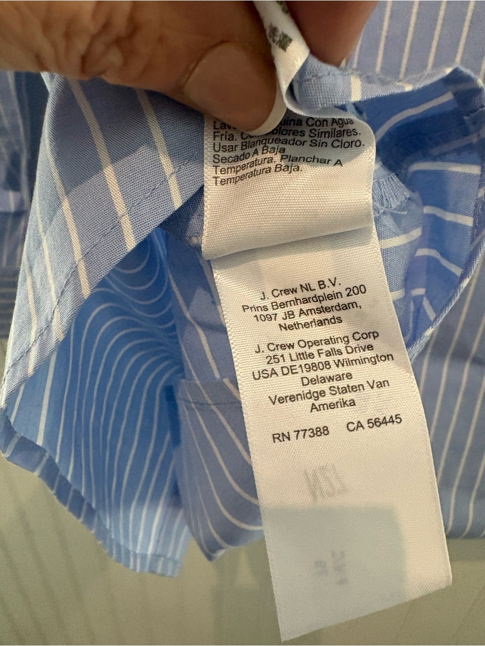 J.CREW LP Regenerative cotton blend Blue/White Striped Button-Down Shirt NWOT - Picture 6 of 7